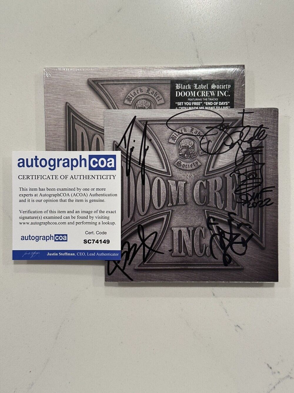 Black Label Society Autographed Doom Crew Inc. CD SIGNED ACOA COA #1